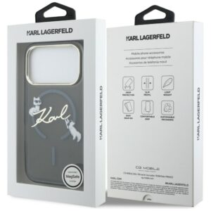 Dėklas Karl Lagerfeld IML Choupettes Karl Script Logo MagSafe Apple iPhone 17 Pro Max juodos spalvos - Image 8