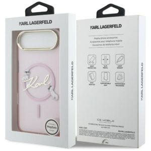 Dėklas Karl Lagerfeld IML Choupettes Karl Script Logo MagSafe Apple iPhone Air rožinės spalvos - Image 8