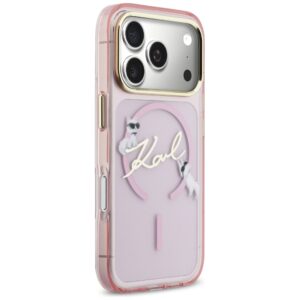 Dėklas Karl Lagerfeld IML Choupettes Karl Script Logo MagSafe Apple iPhone 17 Pro Max rožinės spalvos - Image 4