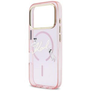 Dėklas Karl Lagerfeld IML Choupettes Karl Script Logo MagSafe Apple iPhone 17 Pro Max rožinės spalvos - Image 6