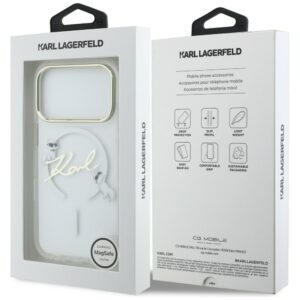 Dėklas Karl Lagerfeld IML Choupettes Karl Script Logo MagSafe Apple iPhone 17 Pro skaidrus - Image 8