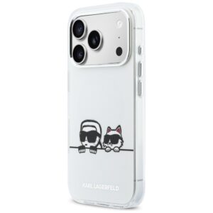 Dėklas Karl Lagerfeld IML Karl & Choupette Peekaboo Logo MagSafe Apple iPhone 17 Pro Max baltos spalvos - Image 2
