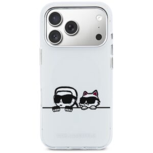 Dėklas Karl Lagerfeld IML Karl & Choupette Peekaboo Logo MagSafe Apple iPhone 17 Pro Max baltos spalvos - Image 3