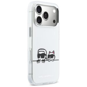 Dėklas Karl Lagerfeld IML Karl & Choupette Peekaboo Logo MagSafe Apple iPhone 17 Pro Max baltos spalvos - Image 4