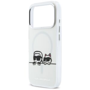 Dėklas Karl Lagerfeld IML Karl & Choupette Peekaboo Logo MagSafe Apple iPhone 17 Pro Max baltos spalvos - Image 6