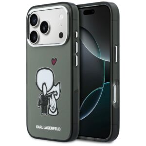 Dėklas Karl Lagerfeld Karl & Choupette Back MagSafe Apple iPhone 17 Pro Max juodos spalvos