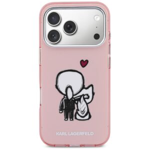 Dėklas Karl Lagerfeld Karl & Choupette Back MagSafe Apple iPhone 17 Pro Max rožinės spalvos - Image 3