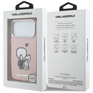 Dėklas Karl Lagerfeld Karl & Choupette Back MagSafe Apple iPhone 17 Pro Max rožinės spalvos - Image 8