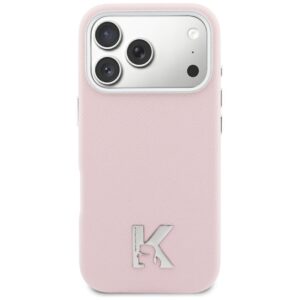 Dėklas Karl Lagerfeld Karl Head Logo MagSafe Apple iPhone 17 rožinės spalvos