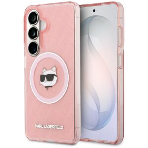 Dėklas Karl Lagerfeld IML Repeated Choupette MagSafe Samsung Galaxy S26 rožinės spalvos