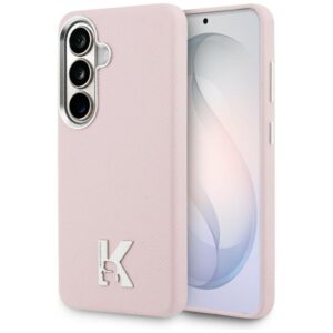 Dėklas Karl Lagerfeld K Metal Logo MagSafe Samsung Galaxy S26 rožinės spalvos