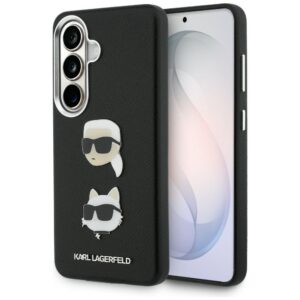 Dėklas Karl Lagerfeld Saffiano Double Heads Metal Samsung Galaxy S26 juodos spalvos