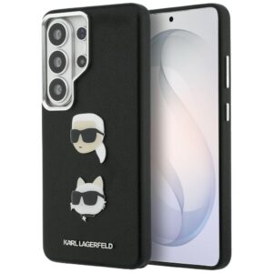 Dėklas Karl Lagerfeld Saffiano Double Heads Metal Samsung Galaxy S26 Ultra juodos spalvos