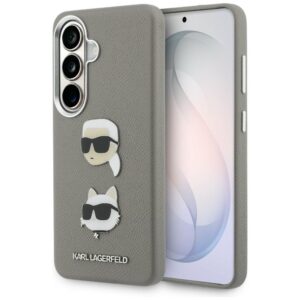 Dėklas Karl Lagerfeld Saffiano Double Heads Metal Samsung Galaxy S26 silver