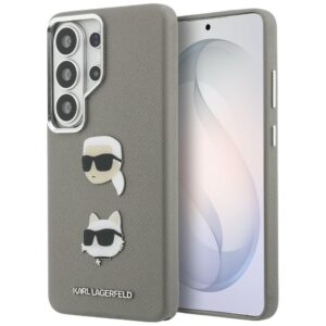 Dėklas Karl Lagerfeld Saffiano Double Heads Metal Samsung Galaxy S26 Ultra silver