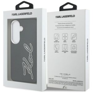 Dėklas Karl Lagerfeld Grained Signature Metal Resin Logo Samsung Galaxy S26 juodos spalvos - Image 8