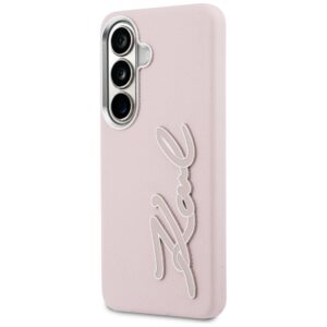 Dėklas Karl Lagerfeld Grained Signature Metal Resin Logo Samsung Galaxy S26 rožinės spalvos - Image 2