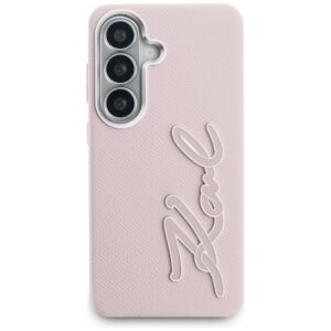 Dėklas Karl Lagerfeld Grained Signature Metal Resin Logo Samsung Galaxy S26 rožinės spalvos - Image 3