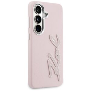 Dėklas Karl Lagerfeld Grained Signature Metal Resin Logo Samsung Galaxy S26 rožinės spalvos - Image 4