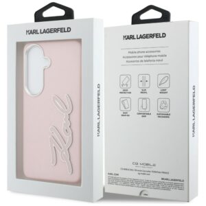 Dėklas Karl Lagerfeld Grained Signature Metal Resin Logo Samsung Galaxy S26 rožinės spalvos - Image 8