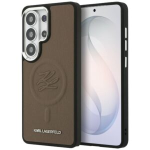 Dėklas Karl Lagerfeld Embossed Ring Initials MagSafe Samsung Galaxy S26 Ultra rudos spalvos
