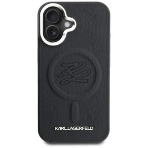 Karl Lagerfeld Initial & Metal Logo MagSafe dėklas Apple iPhone 16 juodos spalvos - Image 3
