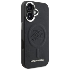 Karl Lagerfeld Initial & Metal Logo MagSafe dėklas Apple iPhone 16 juodos spalvos - Image 4