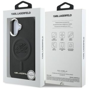 Karl Lagerfeld Initial & Metal Logo MagSafe dėklas Apple iPhone 16 juodos spalvos - Image 8