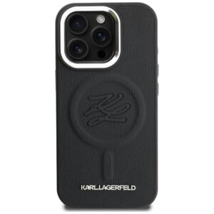 Dėklas Karl Lagerfeld Initial & Metal Logo MagSafe Apple iPhone 16 Pro juodos spalvos - Image 3