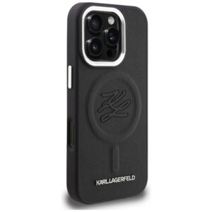 Dėklas Karl Lagerfeld Initial & Metal Logo MagSafe Apple iPhone 16 Pro juodos spalvos - Image 4