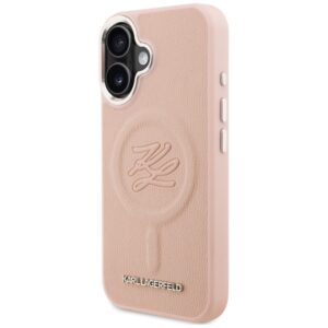 Dėklas Karl Lagerfeld Initial & Metal Logo MagSafe Apple iPhone 16 rožinės spalvos - Image 2