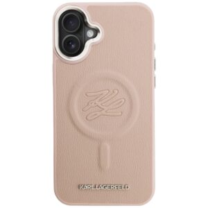 Dėklas Karl Lagerfeld Initial & Metal Logo MagSafe Apple iPhone 16 Plus rožinės spalvos - Image 3
