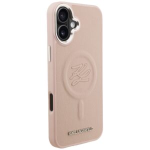 Dėklas Karl Lagerfeld Initial & Metal Logo MagSafe Apple iPhone 16 Plus rožinės spalvos - Image 4