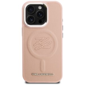 Dėklas Karl Lagerfeld Initial & Metal Logo MagSafe Apple iPhone 16 Pro Max rožinės spalvos - Image 3