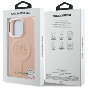 Dėklas Karl Lagerfeld Initial & Metal Logo MagSafe Apple iPhone 16 Pro Max rožinės spalvos - Image 8