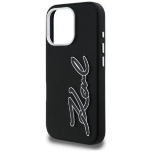 Dėklas Karl Lagerfeld FW Grained Signature Logo Apple iPhone 16 Pro juodos spalvos - Image 6