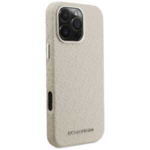 Karl Lagerfeld FW Stamped Karl MagSafe dėklas Apple iPhone 16 Pro Max Beige - Image 4