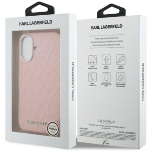 Karl Lagerfeld FW Stamped Karl MagSafe dėklas Apple iPhone 16 rožinės spalvos - Image 8