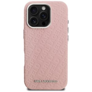 Karl Lagerfeld FW Stamped Karl MagSafe dėklas Apple iPhone 16 Pro rožinės spalvos - Image 3