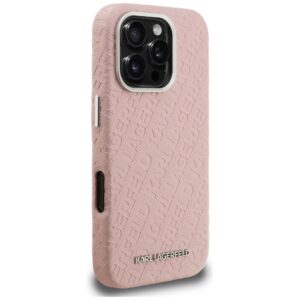 Karl Lagerfeld FW Stamped Karl MagSafe dėklas Apple iPhone 16 Pro rožinės spalvos - Image 4