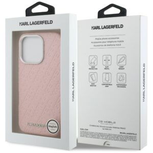 Karl Lagerfeld FW Stamped Karl MagSafe dėklas Apple iPhone 16 Pro rožinės spalvos - Image 8