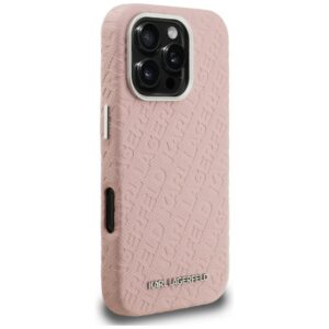 Karl Lagerfeld FW Stamped Karl MagSafe dėklas Apple iPhone 16 Pro Max rožinės spalvos - Image 4