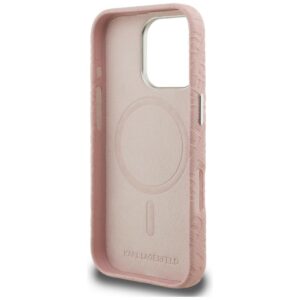 Karl Lagerfeld FW Stamped Karl MagSafe dėklas Apple iPhone 16 Pro Max rožinės spalvos - Image 7