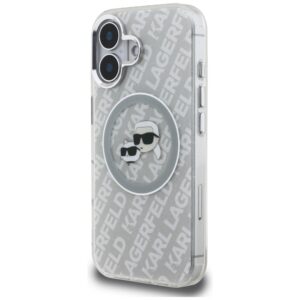 Dėklas Karl Lagerfeld IML Glitter Karl & Choupette Heads Logo MagSafe Apple iPhone 16 pilkos spalvos - Image 2