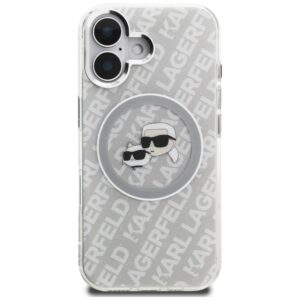 Dėklas Karl Lagerfeld IML Glitter Karl & Choupette Heads Logo MagSafe Apple iPhone 16 pilkos spalvos - Image 3