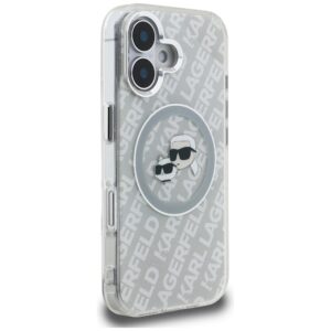 Dėklas Karl Lagerfeld IML Glitter Karl & Choupette Heads Logo MagSafe Apple iPhone 16 pilkos spalvos - Image 4