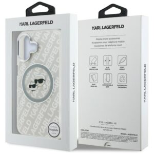 Dėklas Karl Lagerfeld IML Glitter Karl & Choupette Heads Logo MagSafe Apple iPhone 16 pilkos spalvos - Image 8