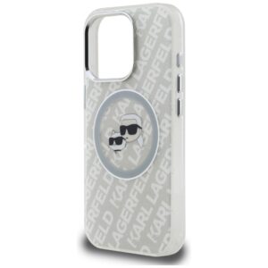Dėklas Karl Lagerfeld IML Glitter Karl & Choupette Heads Logo MagSafe Apple iPhone 16 Pro Max pilkos spalvos - Image 6