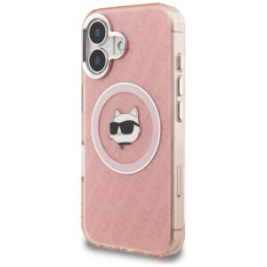 Dėklas Karl Lagerfeld IML Choupette Head Logo MagSafe Apple iPhone 16 rožinės spalvos - Image 2