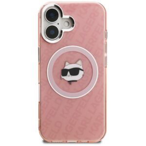 Dėklas Karl Lagerfeld IML Choupette Head Logo MagSafe Apple iPhone 16 rožinės spalvos - Image 3